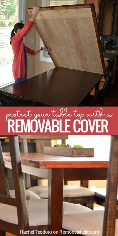 Protect your dining table top with a removable tabletop cover @Bekob