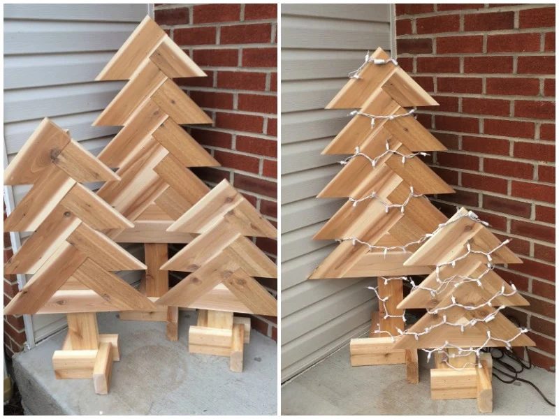 Handmade Wooden Pine Tree, Christmas Tree, Free Herringbone Tree Building Plans From Bekob