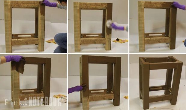 Staining an Open Vanity for an IKEA Sink by Pink Little Notebook featured on Bekob