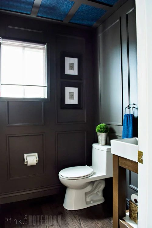 Powder Room Makeover and Handmade Vanity
