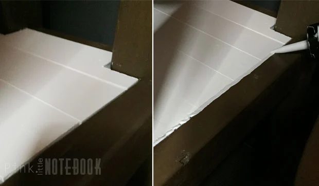Handmade Vanity with Shelf for an IKEA Sink by Pink Little Notebook featured on Bekob