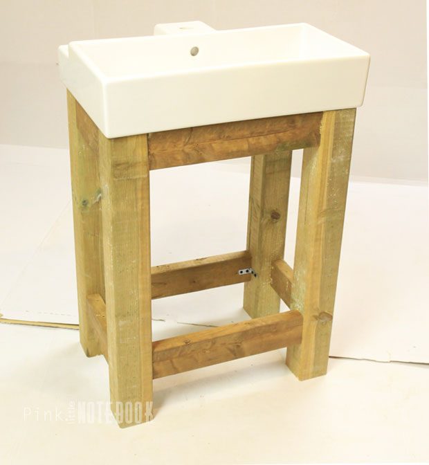 Great walkthrough for an Open Vanity with IKEA Sink by Pink Little Notebook featured on Bekob