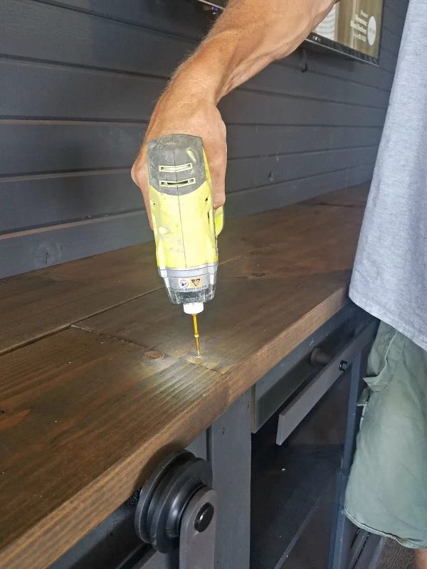 How To Build A Sliding Barn Door Console For Your Man Cave by Diva of Handmade on Bekob