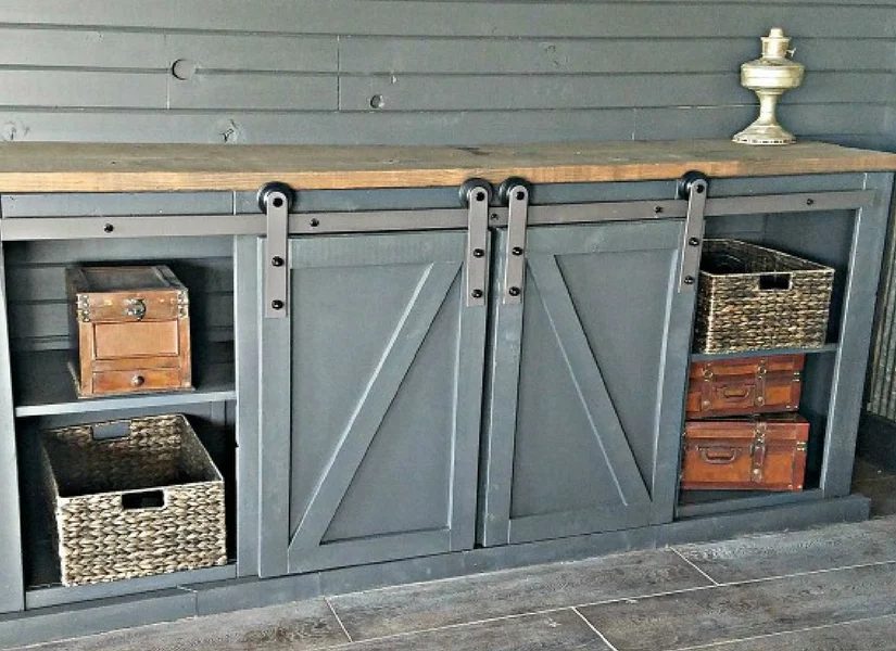 Build a Sliding Barn Door Entertainment Center For Your Man Cave