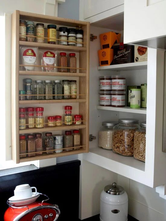 back of cabinet door spice organizer, via BHG