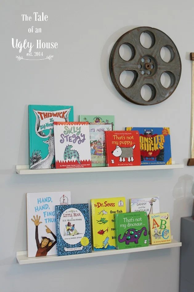 Toddler boy bookshelves and decor by Tale of an Ugly House featured on @Bekob