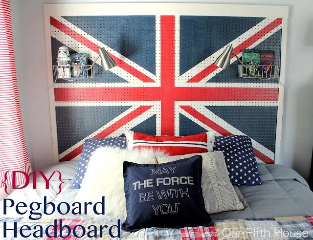 handmade union jack pegboard headboard, Our Fifth House