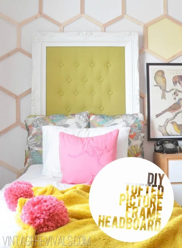 tufted picture frame headboard, Vintage Revivals