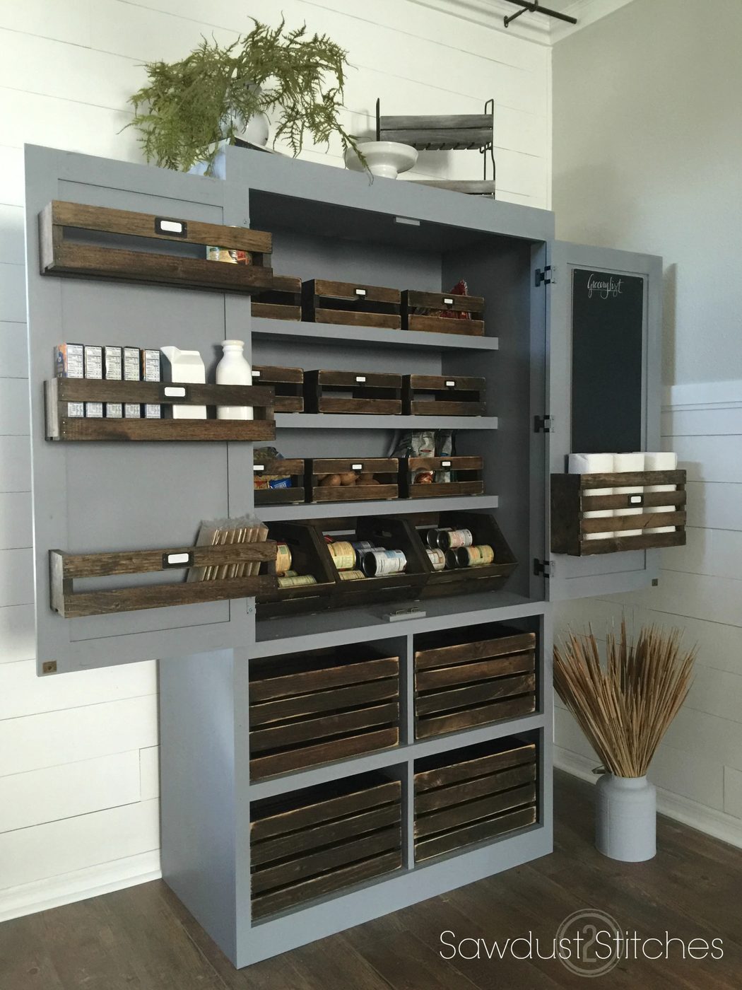 Free standing pantry open by sawdust2stitches