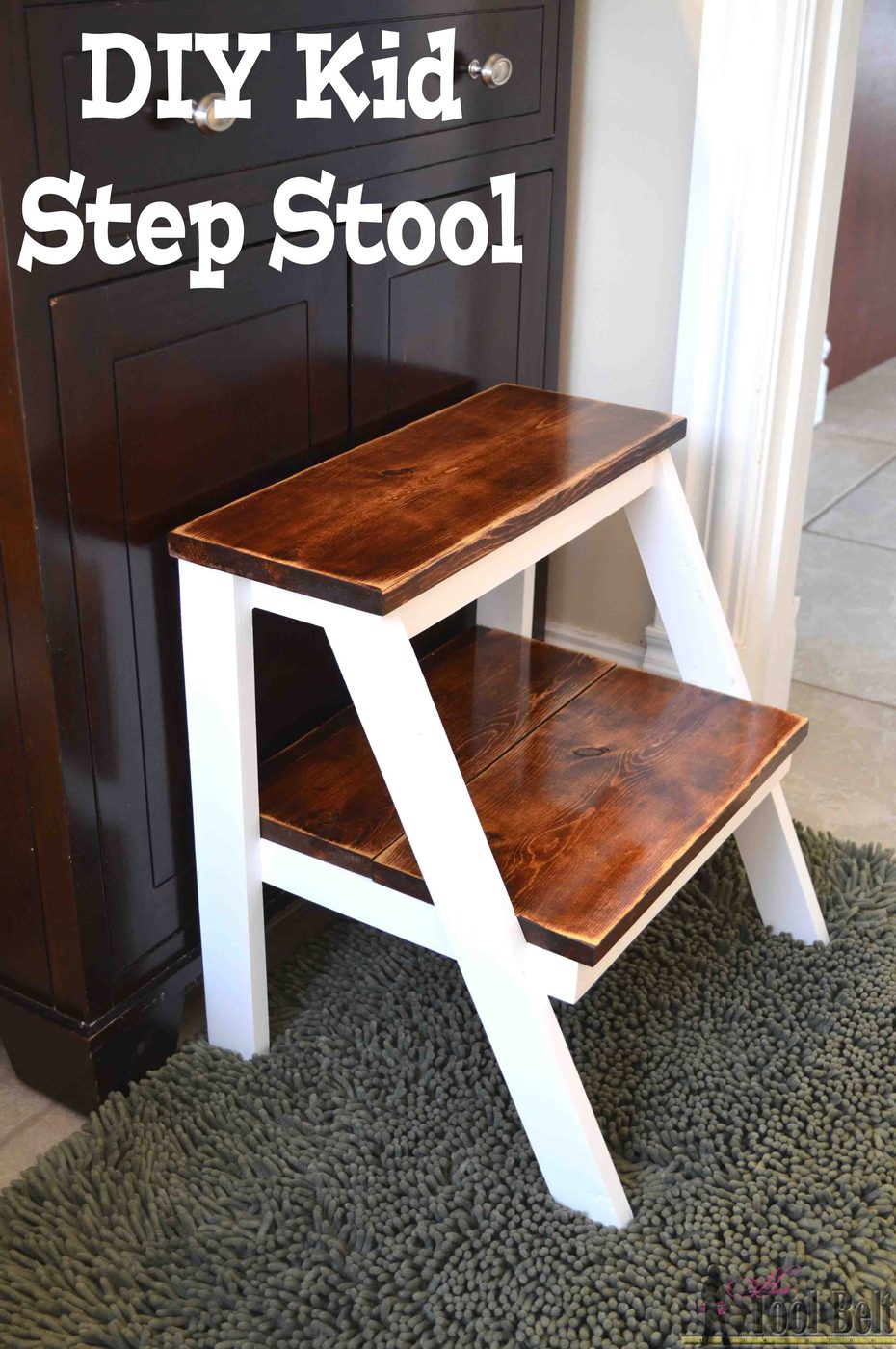 Handmade kid step stool for bathroom