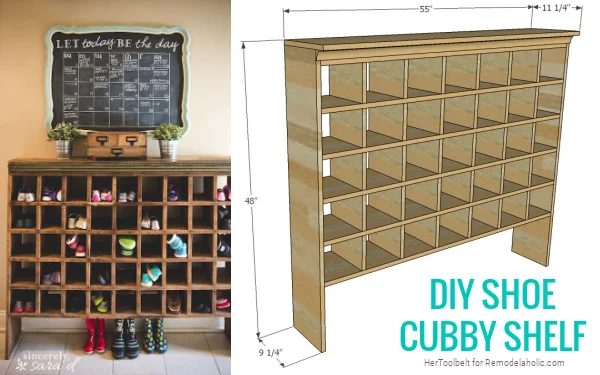 Tall Narrow Diy Shoe Cubby Shelf Woodworking Plans, Bekob