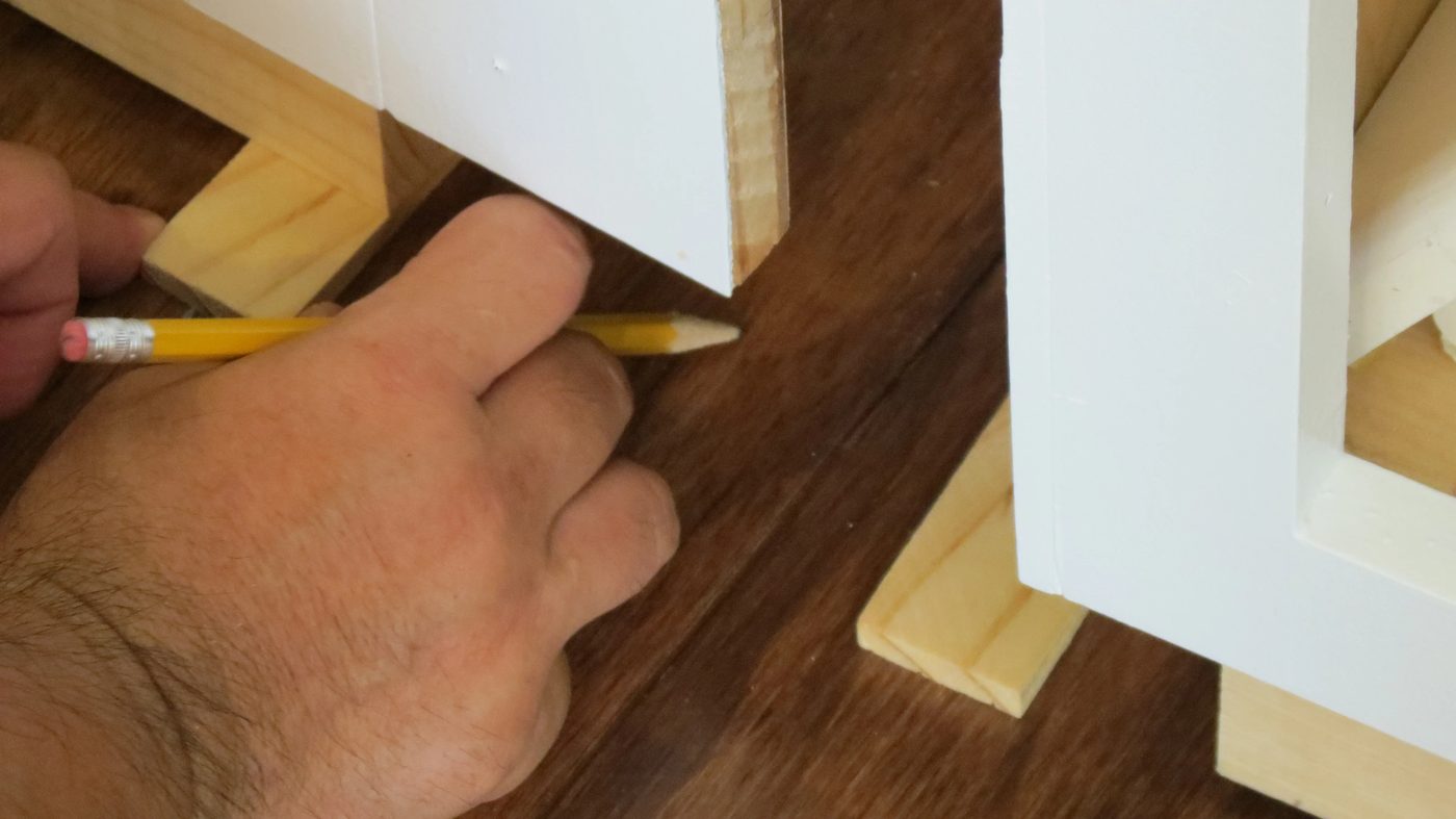 use shims to level built-in desk and cabinets, Home Is Where My Heart Is featured on Bekob