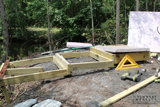 use foam, pvc, lumber, and concrete to make a Handmade waterfall feature on a modest-cost