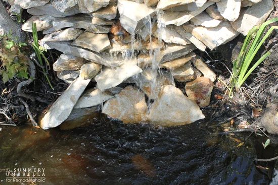 handmade pond waterfall on a modest-cost