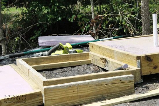 use insulation foam, pvc pipe, lumber, and concrete to make a Handmade waterfall feature on a modest-cost