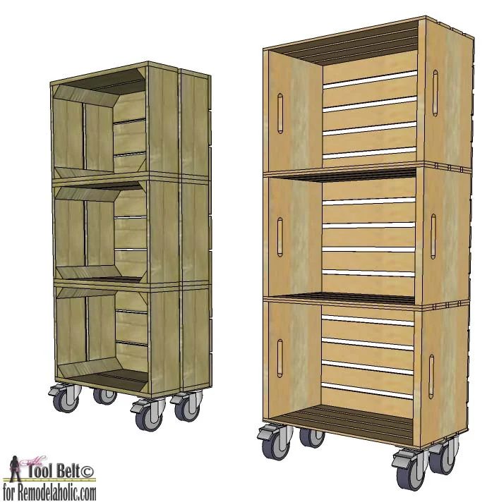 Stacked Vintage Crate shelf-with new crates