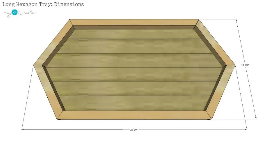 Handmade Long Hexagon Wood Serving Tray Plan Dimensions