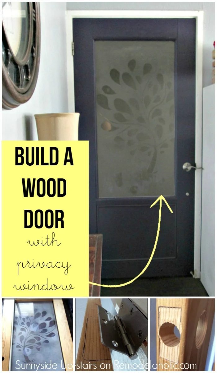 How to build a wood door from scratch, with a frosted plexiglass window - including adding hinges and a knob and latch @Bekob