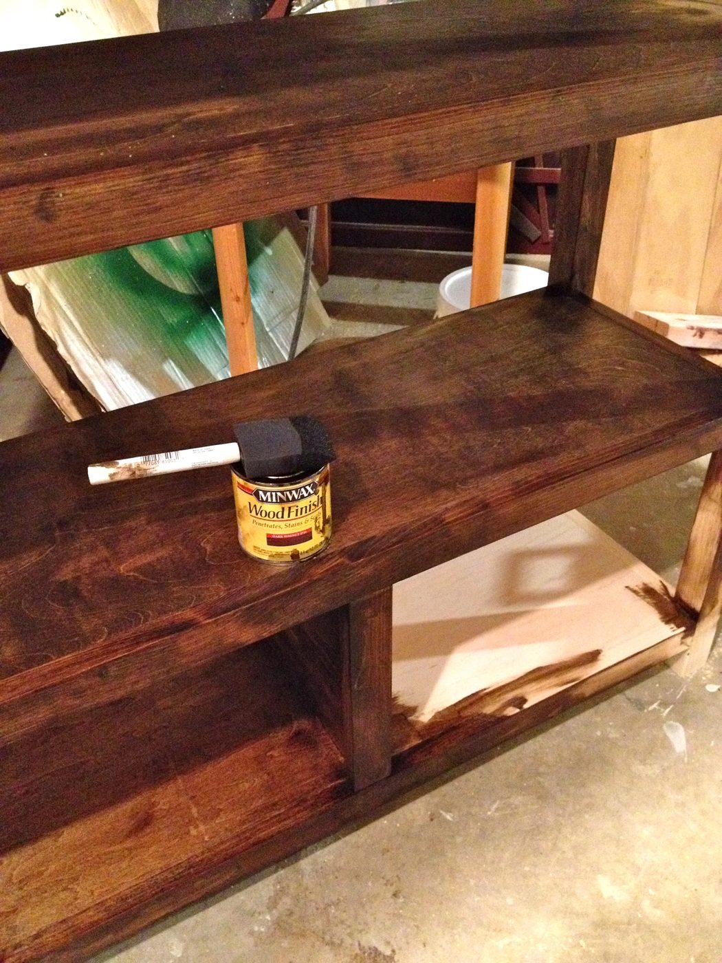 open media shelf construction