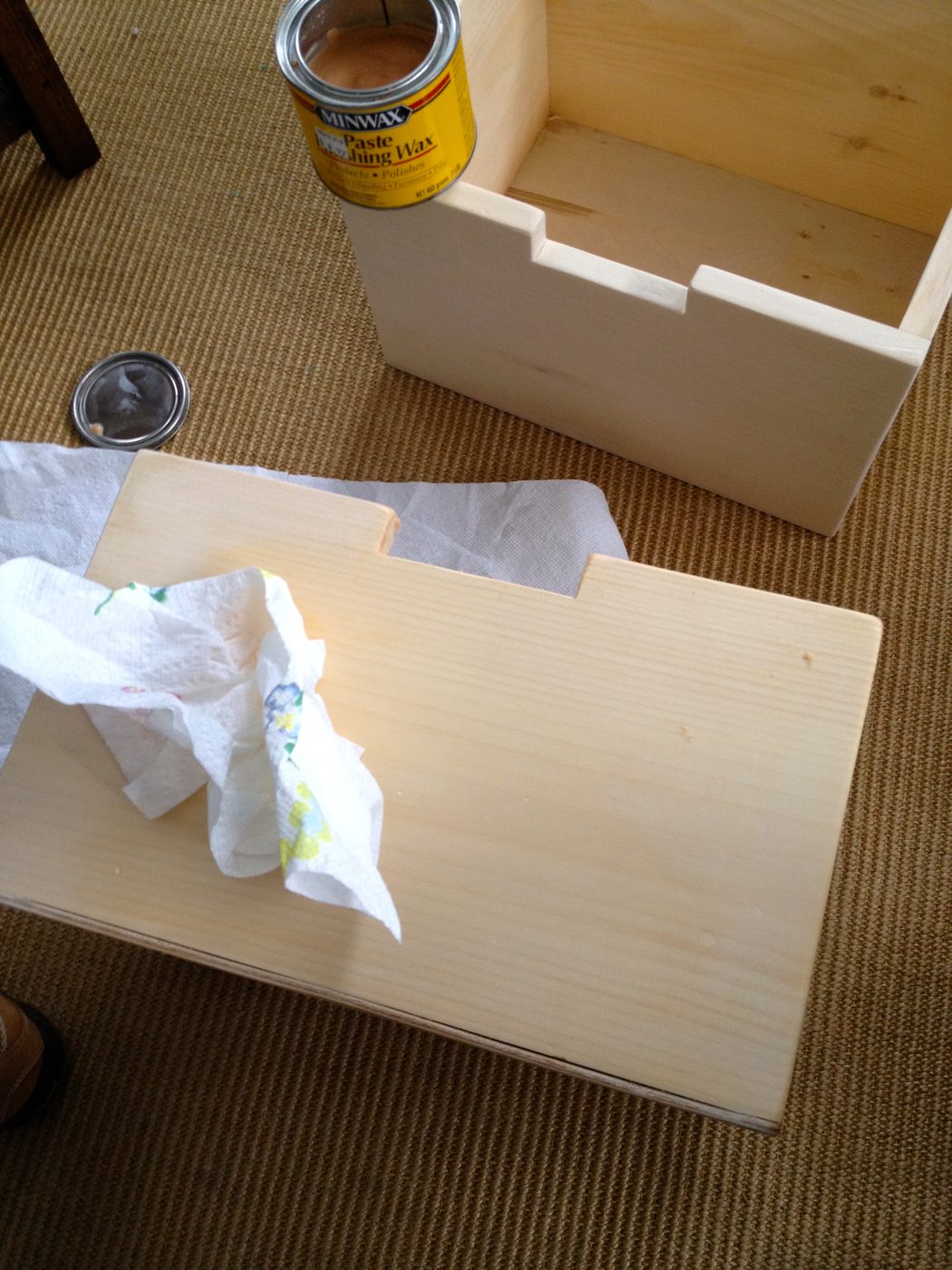 seal raw wood with a clear wax