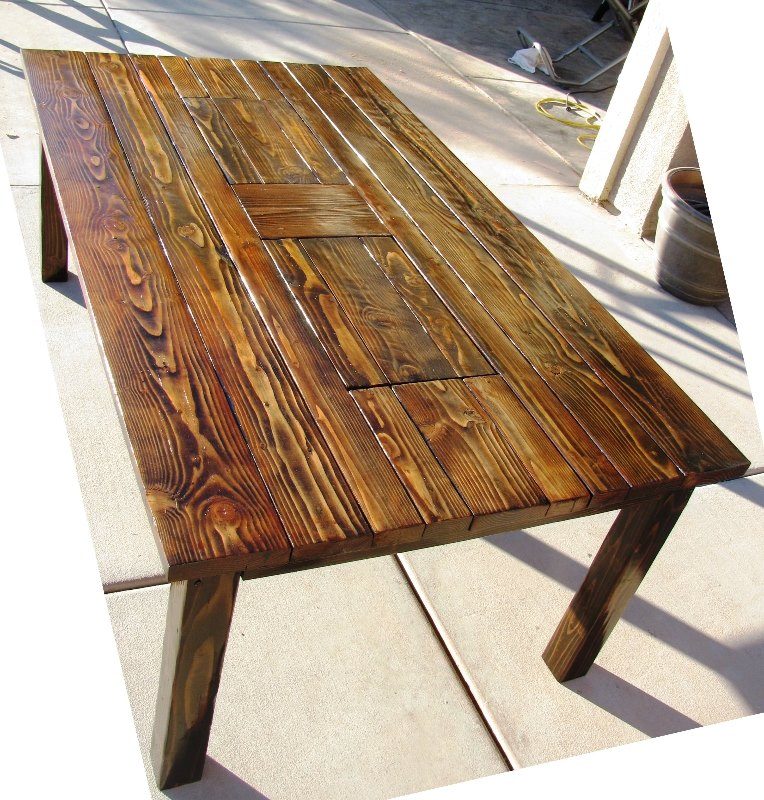 Patio table with built in fire pit featured on @Bekob