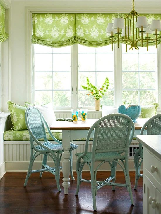 breakfast nook with banquette bench, Better Homes and Gardens
