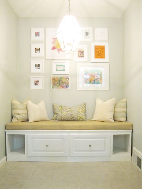 Built in Banquette from Recycled Cabinet
