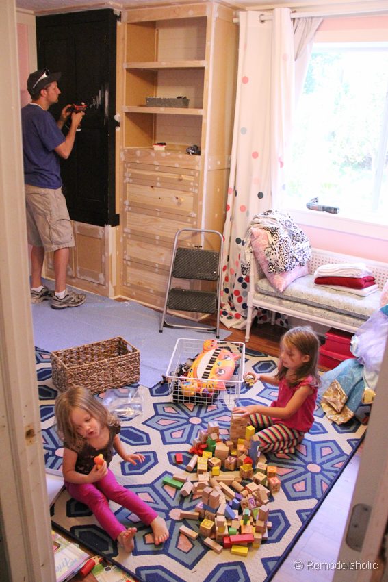 how to build a built-in closet, built-ins from existing furniture upcycle Bekob.com