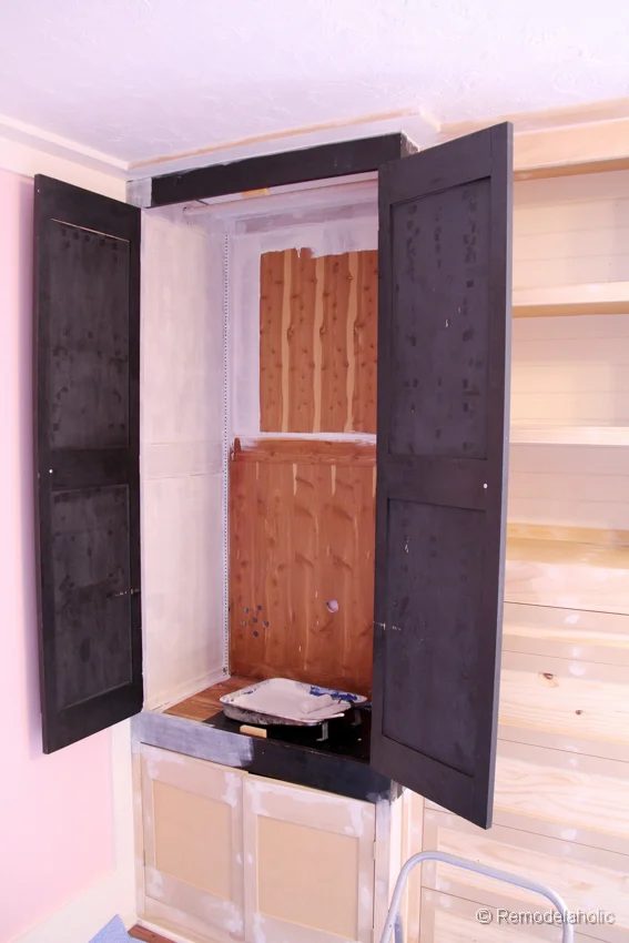 how to build a built-in closet, built-ins from existing furniture upcycle Bekob.com