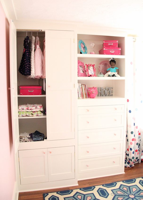 how to build a built-in closet, built-ins from existing furniture upcycle Bekob.com