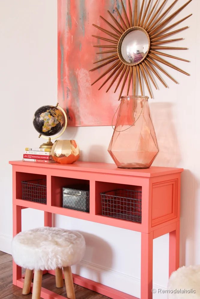 Sherwin-Williams Coral Reef Painted Console Table @Bekob-035