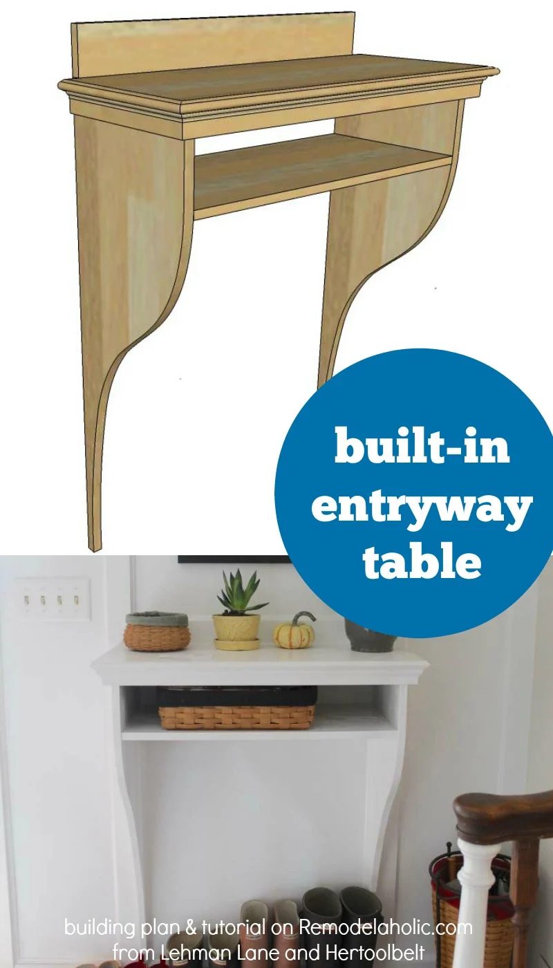 Make your own direct built-in entryway table -- a well fitted complement to board and batten wainscoting, giving you storage without taking up floor space. An straightforward 2-day