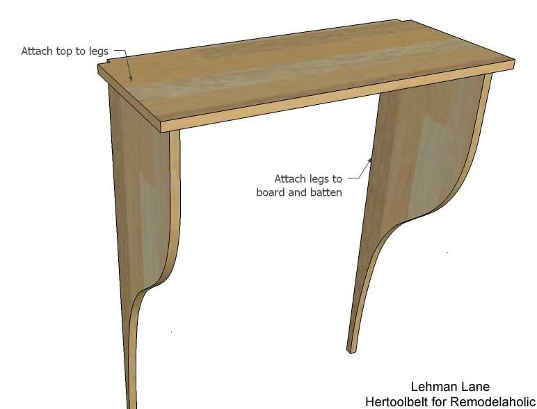 Built in Entry Table - attach top to legs