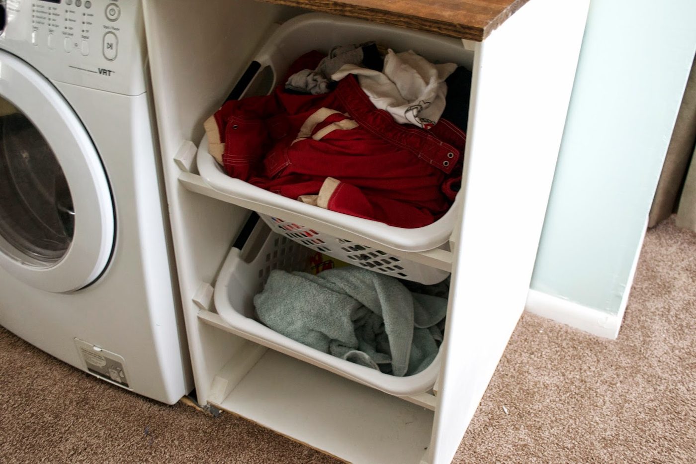 laundry baskets in washer and dryer unit, Seesaws and Sawhorses on Bekob
