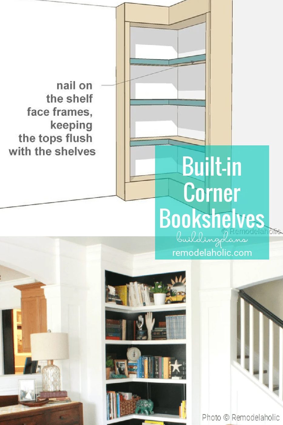 Built In Corner Bookshelves Building Plans And walkthrough By Bekob.com
