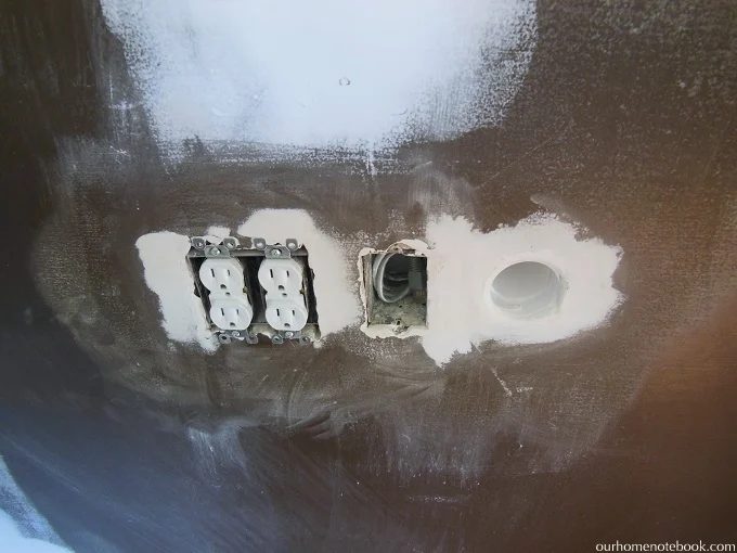 How to Hide Cords with Built In Fireplace by Our Home Notebook featured on Bekob
