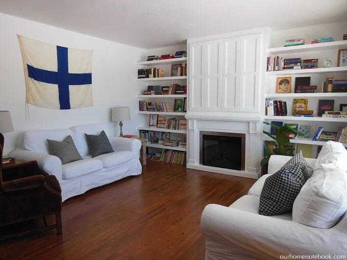 Custom Fireplace Built In with Floating Shelves by Our Home Notebook featured on Bekob