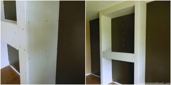 How to Create a Built In Fireplace from Scratch by Our Home Notebook featured on Bekob