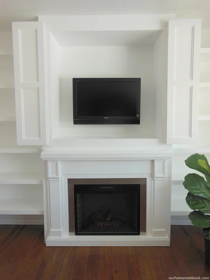 TV Nook Above Fireplace by Our Home Notebook featured on Bekob