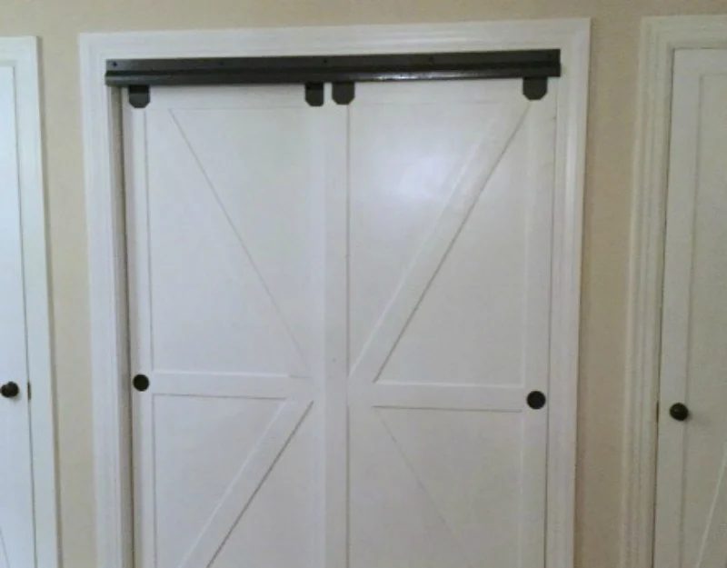 Make Bypass Closet Doors Into Sliding Faux Barn Doors