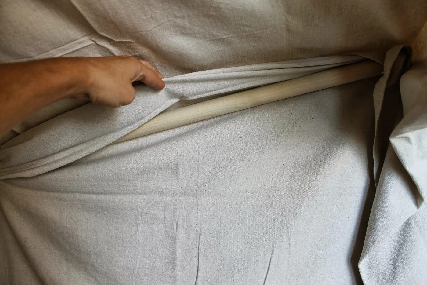 extra canvas hides dowels on the indoor camping tent, The Ragged Wren on Bekob