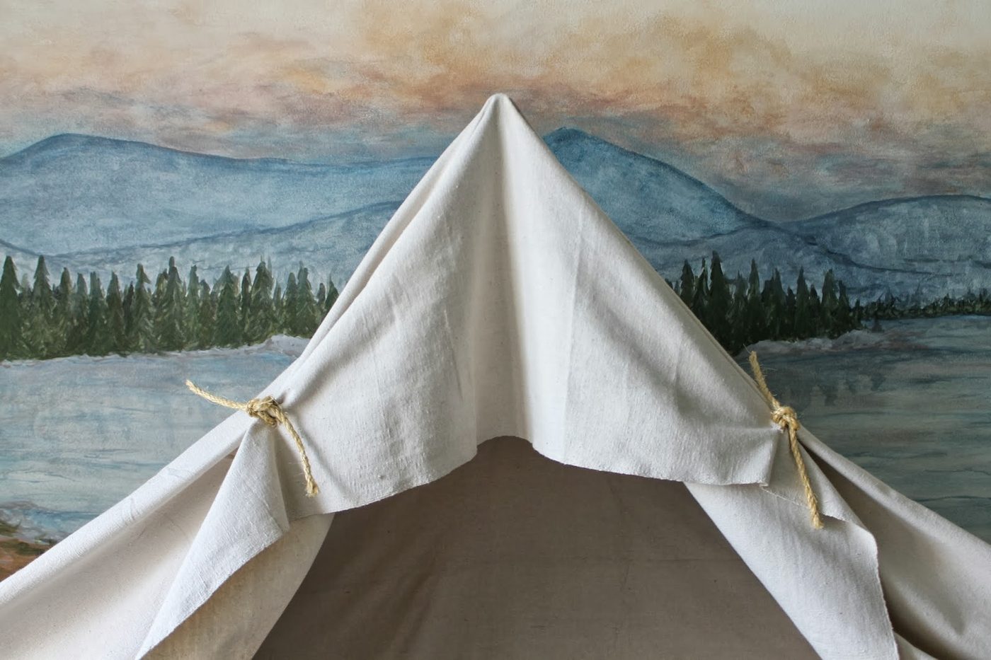 rope ties to hold canvas on indoor camping tent bed canopy, The Ragged Wren on Bekob