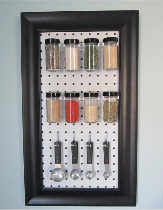 pegboard spice rack - The Honeycomb Home