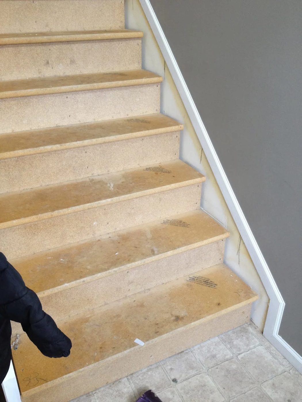 bare stairs before wood stair makeover, The Serene Swede on Bekob