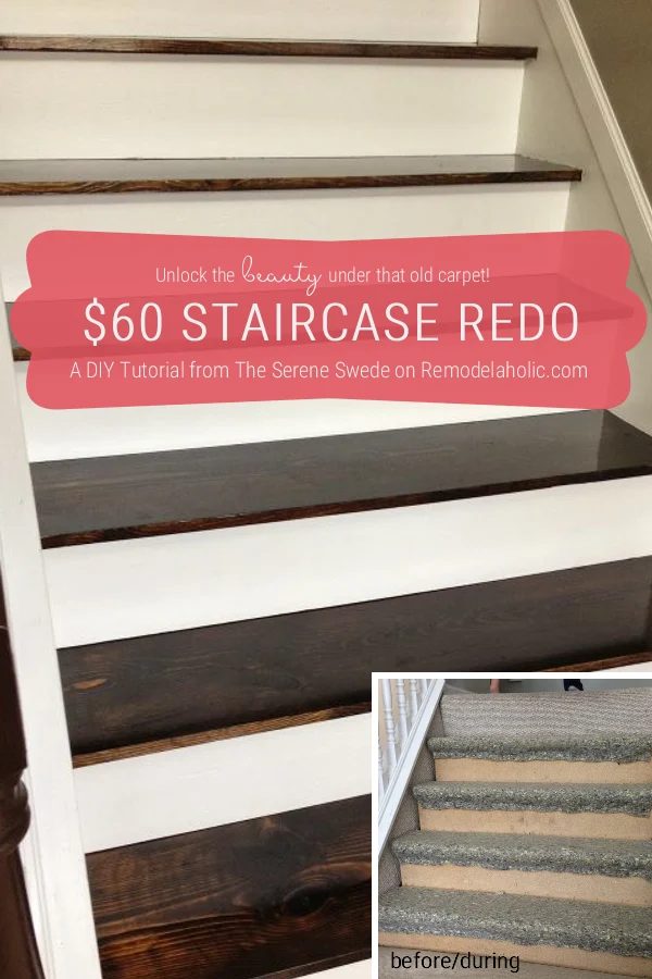 Carpet To Wood Stairs, Handmade Stair Remodel, By The Serene Swede Featured On @Bekob