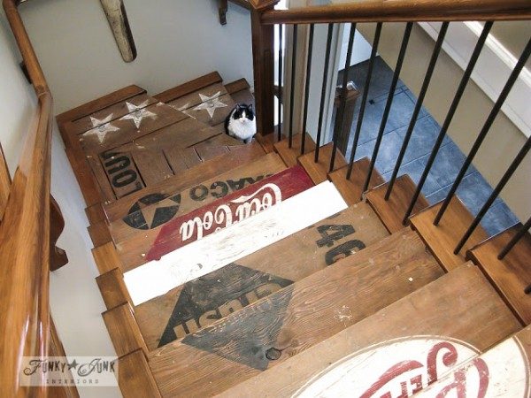 wooden crate staircase remodel, Funky Junk Interiors on Bekob