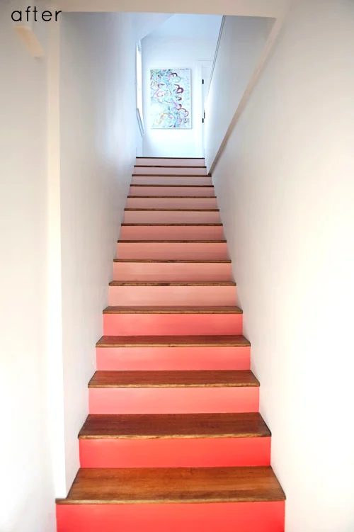coral ombre stairs, Design Sponge on Bekob