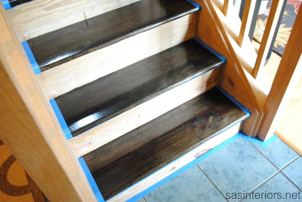 handmade stair treads staining wood stairs