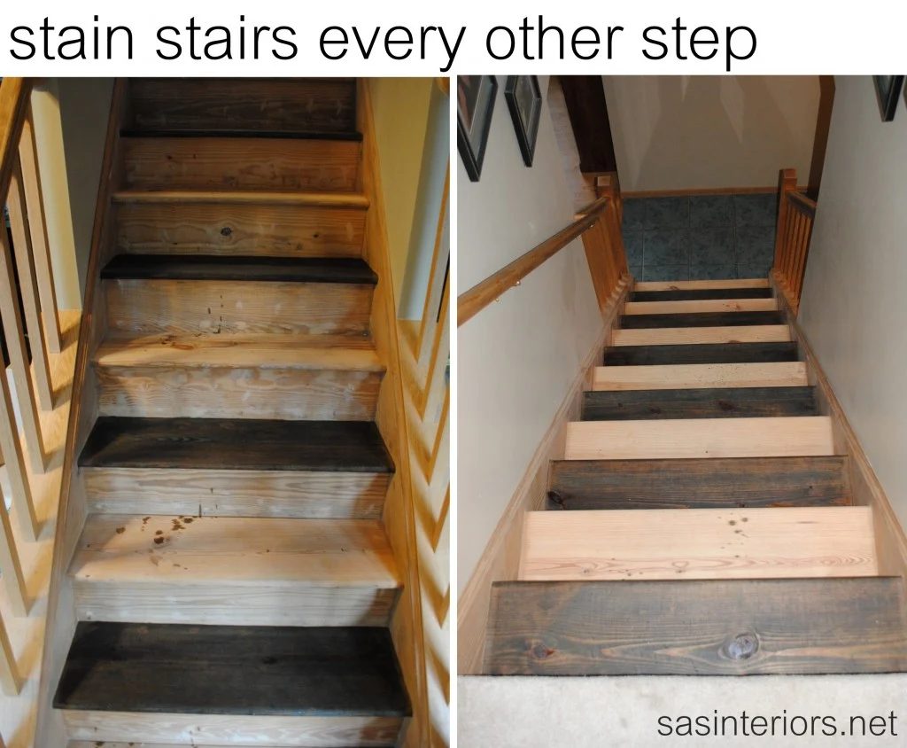 how to redo stairs staining the treads