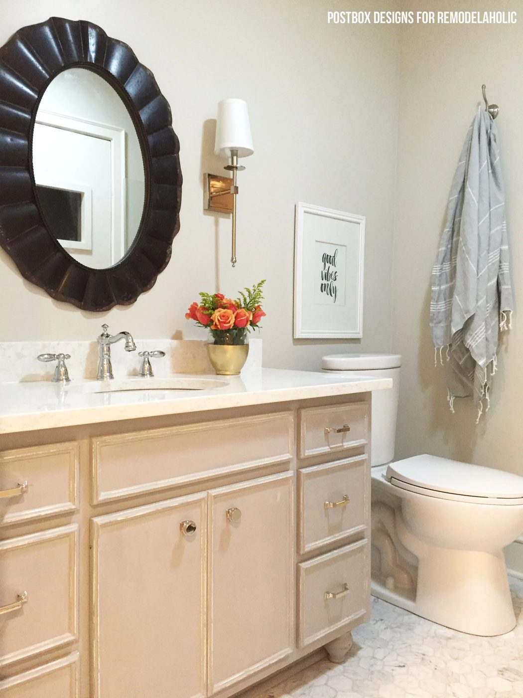 No sanding or priming! Chalk Paint® bathroom vanity makeover (and full bath renovation) on @Bekob